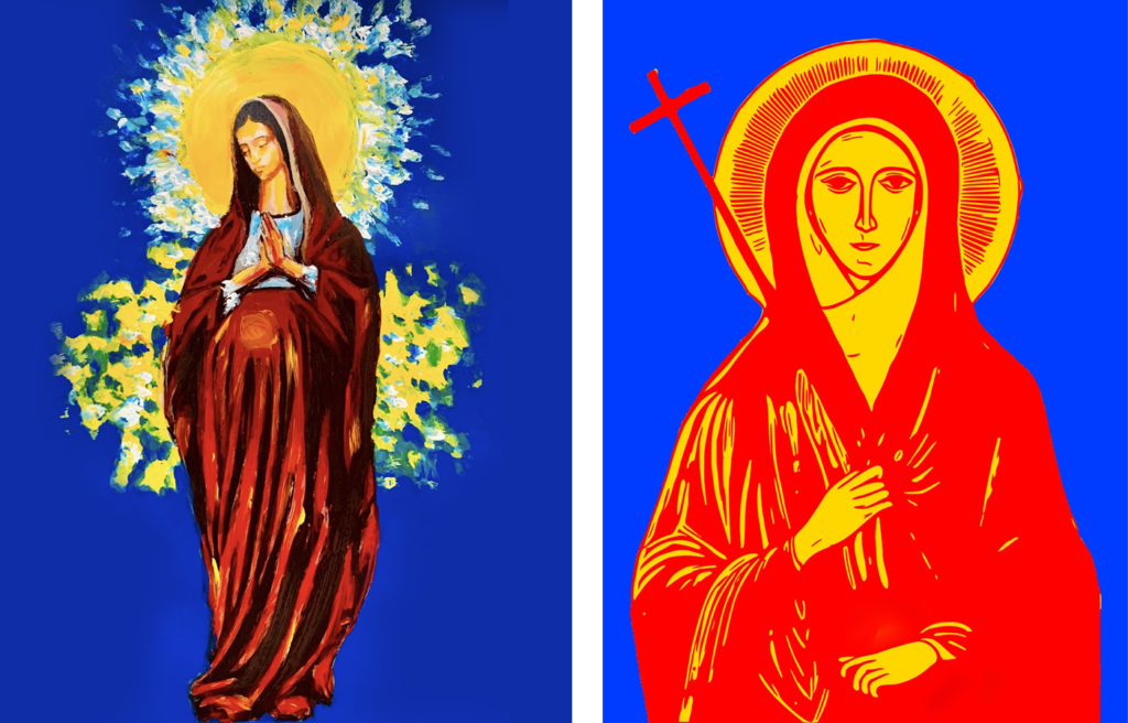 Maria incinta e mamma Antula, la prima santa argentina. (Non sono riuscito a trovare la tua immagine e l'ho creata)